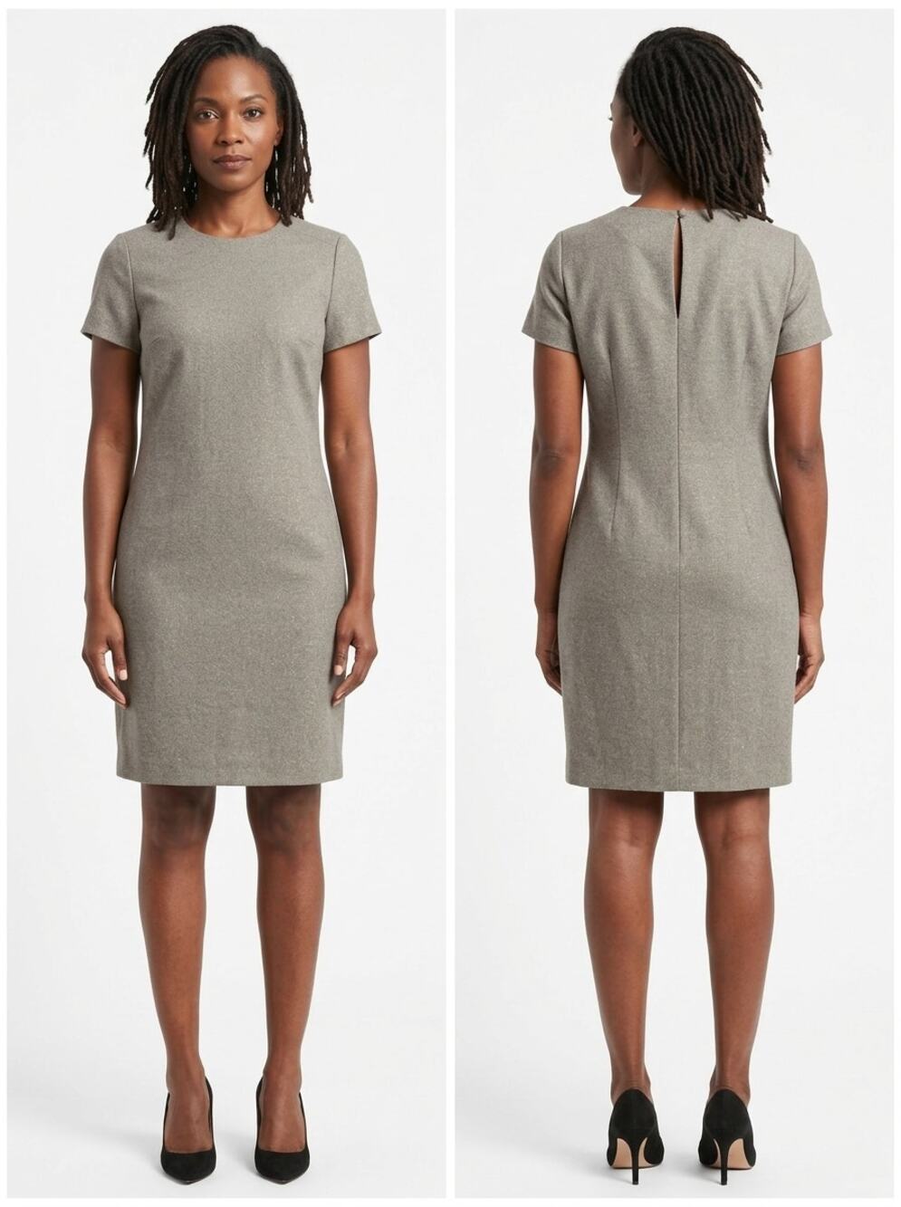Banana Republic Wool Blend Short Sleeve Sheath Dress Women Size S